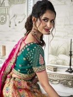 Multicolor Banarasi Silk Bridal Lehenga Choli